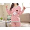 Vopmocld Young Girls Lovely Bunny Pajama Sets Cotton Long Sleeve Pjs Clothes Sleepwear Shirts(Polka Dot Cat)