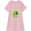 Vopmocld Big Girls’ Cute Happy Cat Sleepwear Short Sleeve Summer Soft Nightgown(Avocado)