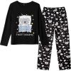 Vopmocld Big Girls Cute Pajama Sets Long Sleeve Lovely Sleepwear 2 Piece PJS Multiple Cartoon Jammies(Black Koala)
