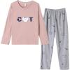 Vopmocld Big Girls Cute Pajama Sets Long Sleeve Lovely Sleepwear 2 Piece PJS Multiple Cartoon Jammies(Pink Cat)