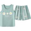 Vopmocld Big Girl’s Tank Top and Shorts Cotton Pajama Set Teens Cute Heart Shape Sleepwear Kids Clothes PJS(Floral)