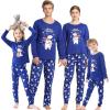 Vopmocld Christmas Family Matching Pajama Red Holiday Pjs Sets Cotton Sleepwear(Blue Polar Bear)