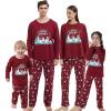 Vopmocld Christmas Family Matching Pajama Red Holiday Pjs Sets Cotton Sleepwear(Wine Red Penguin)