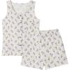 Vopmocld Girls Button Down Pajama Sets Sleeveless Tank Top with Shorts for Teen Girls Summer Casual Clothes Loungewear(Purple Tulip)