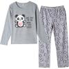Vopmocld Young Girls Lovely Bunny Pajama Sets Cotton Long Sleeve Pjs Clothes Sleepwear Shirts(Gray)