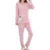 Vopmocld Young Girls Lovely Bunny Pajama Sets Cotton Long Sleeve Pjs Clothes Sleepwear Shirts(Pink)