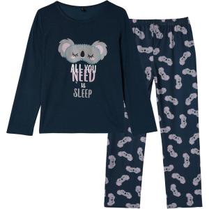 Vopmocld Big Girls Cute Pajama Sets Long Sleeve Lovely Sleepwear 2 Piece PJS Multiple Cartoon Jammies(Navy Koala)