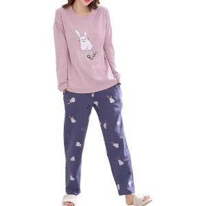 Vopmocld Big Girls Cute Pajama Sets Long Sleeve Lovely Sleepwear 2 Piece PJS Multiple Cartoon Jammies(Pink Rabbit)