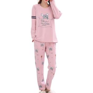 Vopmocld Young Girls Lovely Bunny Pajama Sets Cotton Long Sleeve Pjs Clothes Sleepwear Shirts(Bonjour Koala)