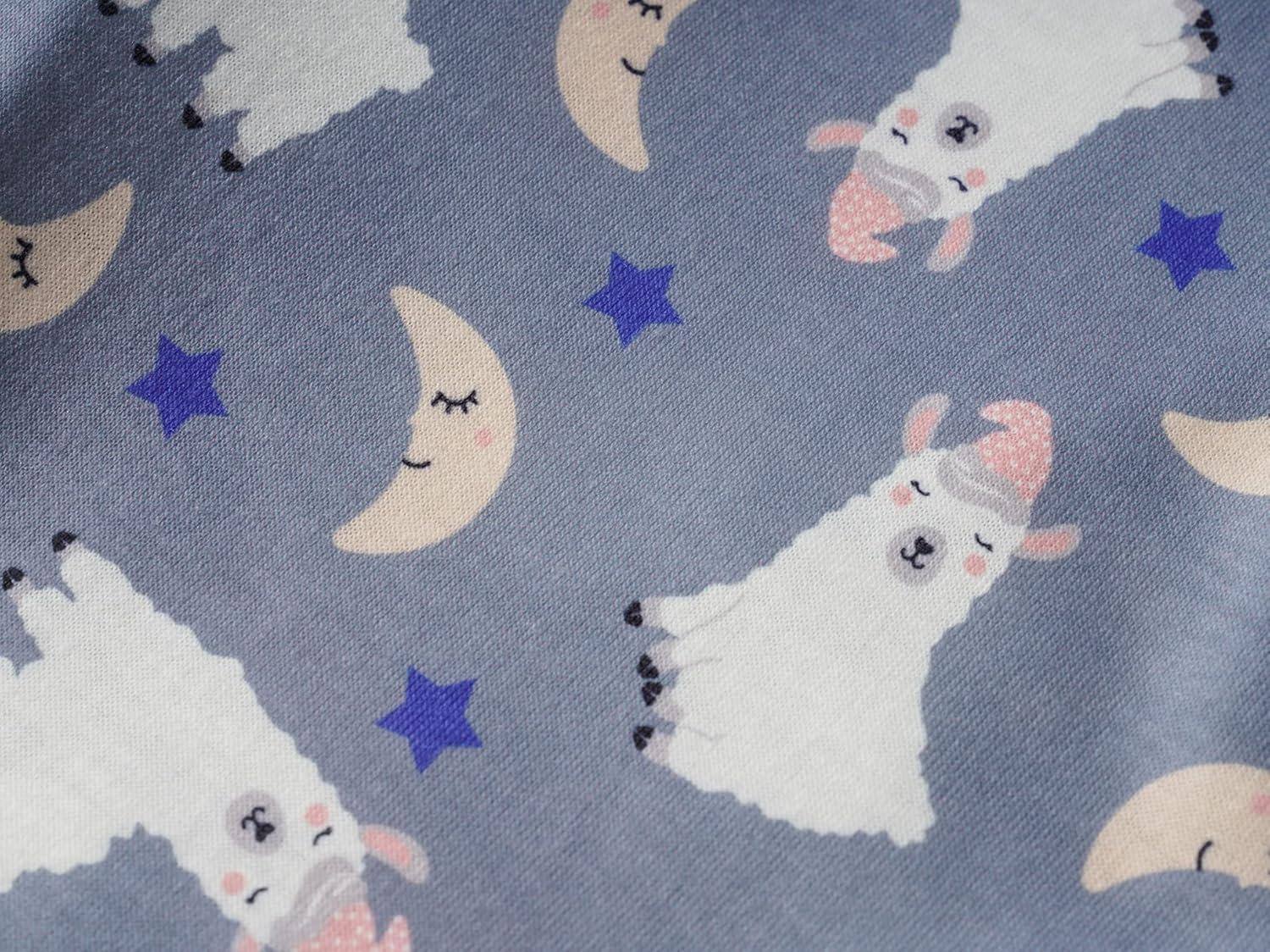 imageVopmocld Big Girls Summer Short Sleeve Pajama Sets Cute Cat Patterns Sleepwear Nighty 100 CottonLlama