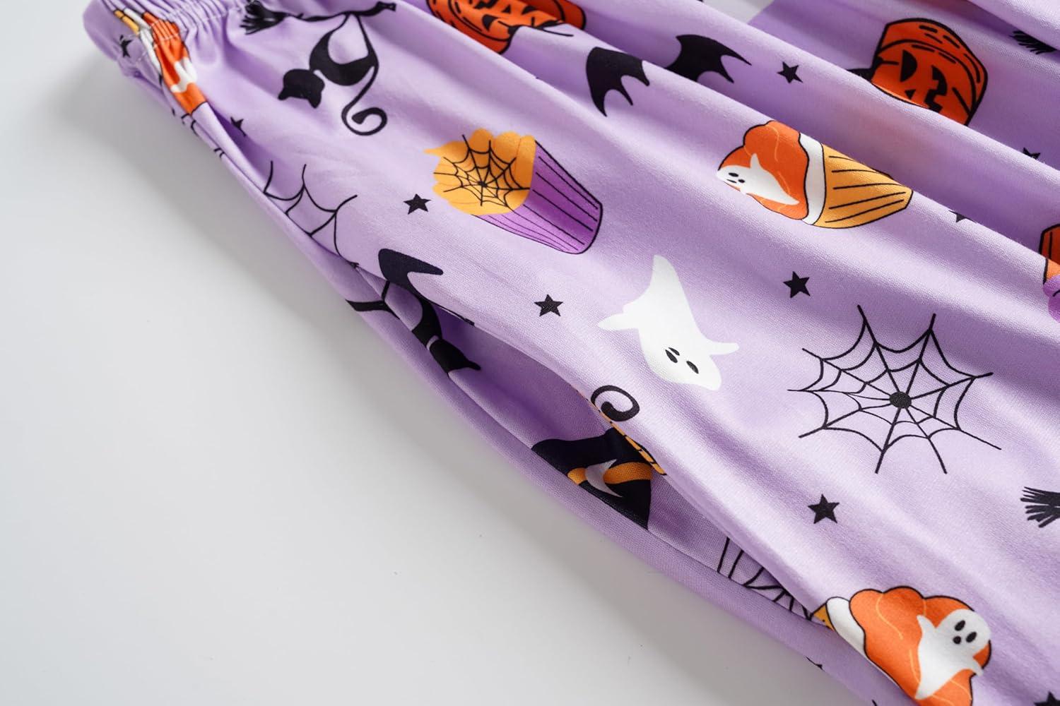 imageVopmocld Girls Pajama Sets 3pcs Button Down Short Sleeve Long Pants With Shorts Sleepwear Cute Patterns Nighty For TeensCake Pumpkin