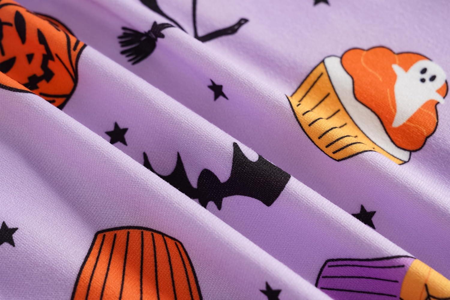 imageVopmocld Girls Pajama Sets 3pcs Button Down Short Sleeve Long Pants With Shorts Sleepwear Cute Patterns Nighty For TeensCake Pumpkin