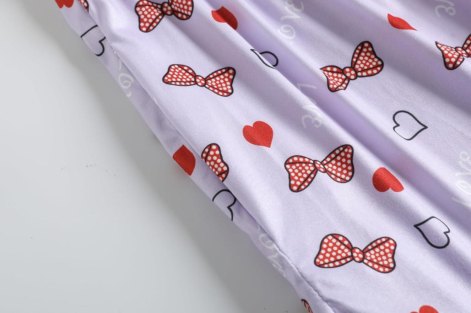 imageVopmocld Girls Pajama Sets 3pcs Button Down Short Sleeve Long Pants With Shorts Sleepwear Cute Patterns Nighty For TeensPolka Dot Bowknot