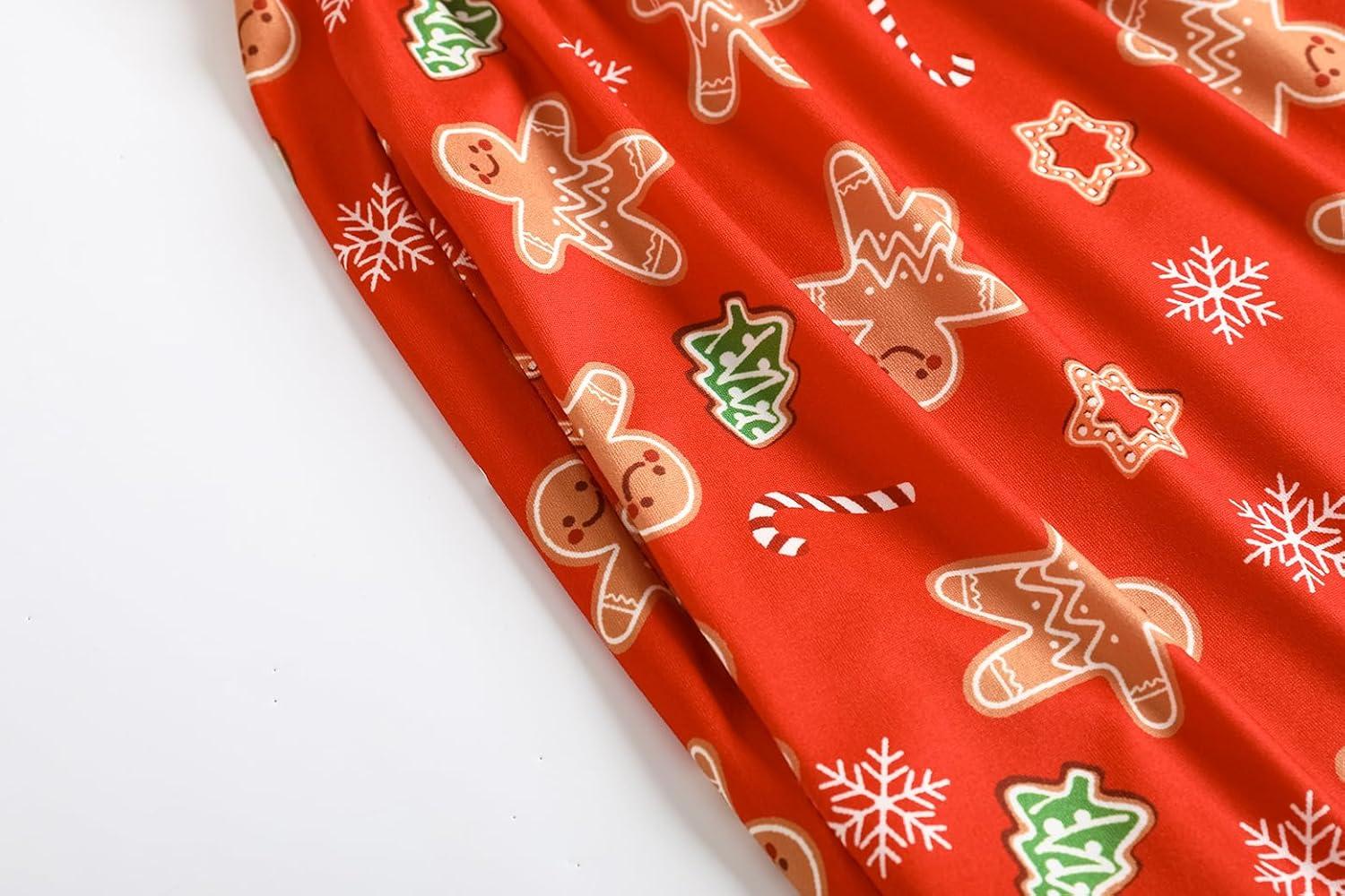 imageVopmocld Girls Pajama Sets 3pcs Button Down Short Sleeve Long Pants With Shorts Sleepwear Cute Patterns Nighty For TeensXmas Gingerbread