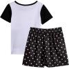 Vopmocld Big Girls Summer Short Sleeve Pajama Sets Cute Cat Patterns Sleepwear Nighty 100% Cotton(Big Panda)