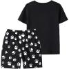 Vopmocld Big Girls Summer Short Sleeve Pajama Sets Cute Cat Patterns Sleepwear Nighty 100% Cotton(Black)