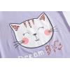 Vopmocld Big Girls Summer Short Sleeve Pajama Sets Cute Cat Patterns Sleepwear Nighty 100% Cotton(Leopard Cat)