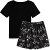 Vopmocld Big Girls Summer Short Sleeve Pajama Sets Cute Cat Patterns Sleepwear Nighty 100% Cotton(Love Cat)