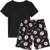 Vopmocld Big Girls Summer Short Sleeve Pajama Sets Cute Cat Patterns Sleepwear Nighty 100% Cotton(Sloth)
