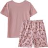 Vopmocld Big Girls Summer Short Sleeve Pajama Sets Cute Cat Patterns Sleepwear Nighty 100% Cotton(Squirrel)