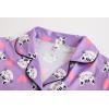 Vopmocld Girls Pajama Sets 3pcs Button Down Short Sleeve Long Pants With Shorts Sleepwear Cute Patterns Nighty For Teens(3pcs/Purple-cats)