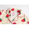 Vopmocld Girls Pajama Sets 3pcs Button Down Short Sleeve Long Pants With Shorts Sleepwear Cute Patterns Nighty For Teens(3pcs/Strawberry-raspberry)