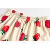 Vopmocld Girls Pajama Sets 3pcs Button Down Short Sleeve Long Pants With Shorts Sleepwear Cute Patterns Nighty For Teens(3pcs/Strawberry-raspberry)