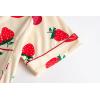 Vopmocld Girls Pajama Sets 3pcs Button Down Short Sleeve Long Pants With Shorts Sleepwear Cute Patterns Nighty For Teens(3pcs/Strawberry-raspberry)
