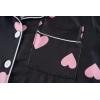 Vopmocld Girls Pajama Sets 3pcs Button Down Short Sleeve Long Pants With Shorts Sleepwear Cute Patterns Nighty For Teens(Black Pink Hearts)