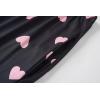 Vopmocld Girls Pajama Sets 3pcs Button Down Short Sleeve Long Pants With Shorts Sleepwear Cute Patterns Nighty For Teens(Black Pink Hearts)