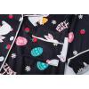 Vopmocld Girls Pajama Sets 3pcs Button Down Short Sleeve Long Pants With Shorts Sleepwear Cute Patterns Nighty For Teens(Easter Black)