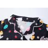 Vopmocld Girls Pajama Sets 3pcs Button Down Short Sleeve Long Pants With Shorts Sleepwear Cute Patterns Nighty For Teens(Easter Black)