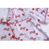Vopmocld Girls Pajama Sets 3pcs Button Down Short Sleeve Long Pants With Shorts Sleepwear Cute Patterns Nighty For Teens(Polka Dot Bowknot)