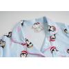 Vopmocld Girls Pajama Sets 3pcs Button Down Short Sleeve Long Pants With Shorts Sleepwear Cute Patterns Nighty For Teens(Skyblue Penguin)