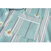 Vopmocld Girls Pajama Sets 3pcs Button Down Short Sleeve Long Pants With Shorts Sleepwear Cute Patterns Nighty For Teens(Striped Daisy)