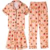 Vopmocld Girls Pajama Sets 3pcs Button Down Short Sleeve Long Pants With Shorts Sleepwear Cute Patterns Nighty For Teens(Corgi)